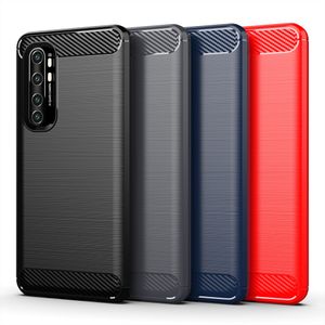 Koolstofvezel Geborsteld Soft TPU Case Case voor Xiaomi Redmi Note 8 9 10 Lite Pro Note 9 MI10 PRO MI8 MI9 K30