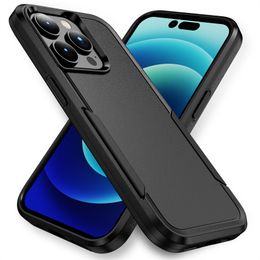 Case de protection anticopineuse robuste 2 études de téléphone d'épaisseur pour iPhone 15 14 13 12 11 Pro Max 6 7 8 Plus