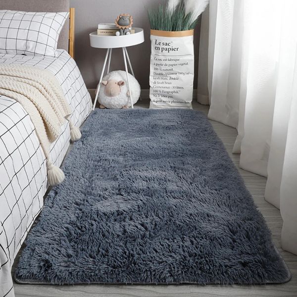 Alfombras 14 colores alfombra de pelaje de peluche suave imitación de cabello lana alfombras de almohadilla de lana de dormitorio