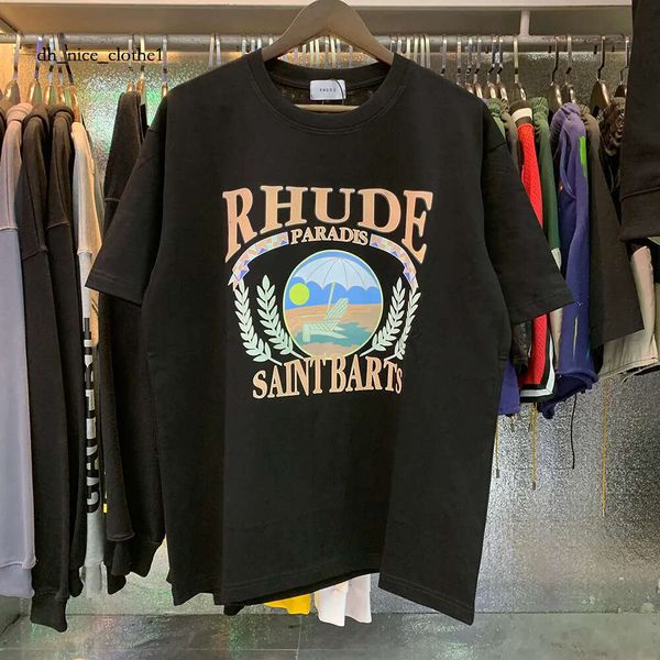 RUHDE T-shirt Art Shirt Swim Trunks T-shirt Rhude Shirt Men Designer Tshirts For Mens 24SS RHUDE Shorts pour hommes de haute qualité