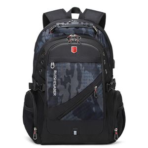 Ruishisaber waterdichte man rugzak fit 17 inch laptop USB opladen reizen rugzakken schooltas multi-layer zak mannelijke mochila 201114