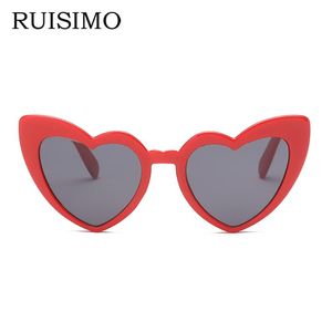 RUISIMO amour coeur lunettes de soleil femmes oeil de chat vintage cadeau de noël noir rose rouge coeur forme lunettes de soleil pour femmes uv400