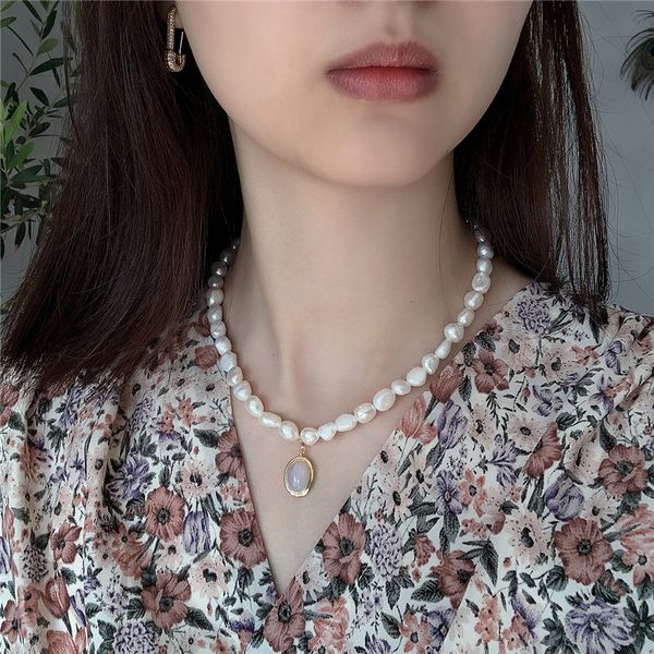 Ruiyi Style français réel 925 argent sterling blanc opale charme chaîne de perles collier femmes haut de gamme de luxe bijoux de mariage tour de cou Q0531
