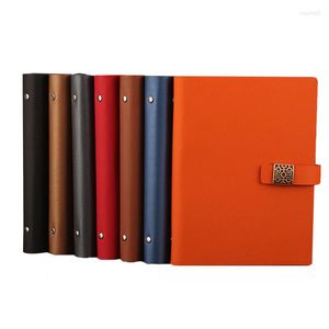 RuiZe mode boucle magnétique cahier à spirale A5 bloc-notes en cuir planificateur 6 reliure à anneaux cahier à feuilles mobiles peut être rechargé