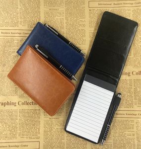 RUIZE Multifunction Small Notebook A7 Planner Leather Pocket Notebook Mini Note Book With Pen Business Office Notepad Stationery C8465234