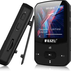 Ruizu x52 Sport Bluetooth MP3 Player Clip portable Mini Music Walkman avec support d'écran FMRecOrdingClockPedomètre Radio 240113