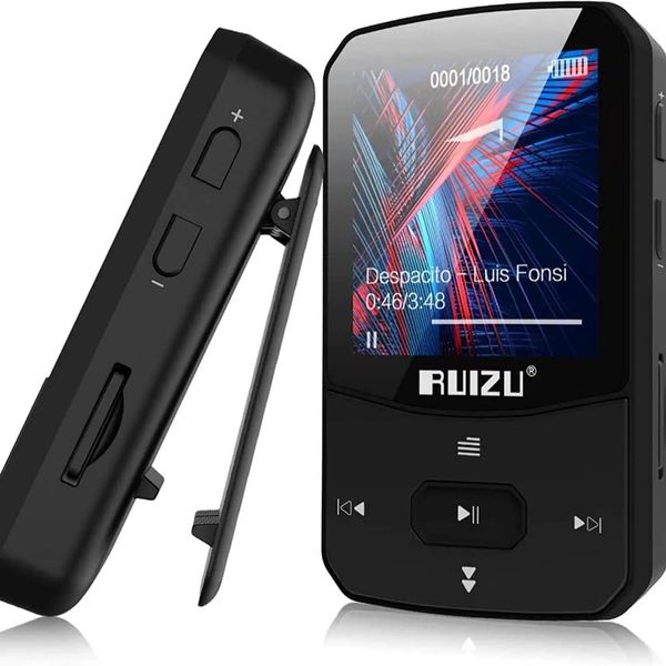 RUIZU X52 Sport Bluetooth lecteur MP3 pince Portable Mini baladeur de musique avec Support d'écran FMRecordingClockPedometer Radio 240113