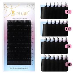 Rujade Volume russe cils toutes tailles 620mm Faux vison Extensions de cils individuels longs courts cils inférieurs cachemire 240318