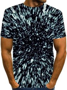 RUKAS T-shirt graphique impression 3D col circulaire noir impression 3D grand décontracté à manches courtes vêtements imprimés exagération classique