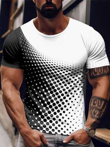 RUKAS T-shirt grafica scollatura geometrica collo abbigliamento stampa 3D Stampa casual all'aperto a maniche corte Moda modello originale retrò