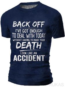 RUKAS T-shirt grafisch taxus leuk T-shirt met sloganletter grafische print cut keel zwart blauw koffie 3D-printen outdoor T-shirt met korte mouwen
