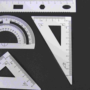 Ruler Geometrie Set Math Tool meten van Circle Trianglemetric Drawing Kit Scale Square Tools Kids Timmerlieden Grijpractor Student