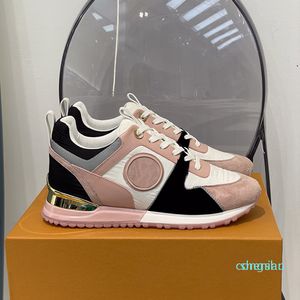 Run Away Sneaker Femme Chaussures Casual Cercle Signature Classique Chaussure De Course Noir Blanc Kaki Vert Daim Cuir Femmes Baskets Wedge3