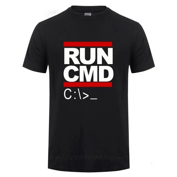 Run CMD Programador de computadoras Camisetas de cumpleaños divertidos para el hombre Mande Marido Summer Camiseta de algodón de manga corta 240415