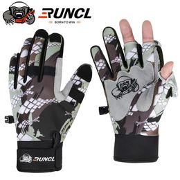 RUNCL Sport Winter Vissen Handschoenen 1 Paar/partij 3 Half Vinger Ademende Lederen Handschoenen Neopreen PU Visuitrusting 231228
