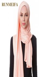 RunMeifa 2019 Women Multi Function Solid Hijab Jersey Shawly Femme Femme Soft Wrap Lady Sweet Color Head Scarf Drop C1901750010