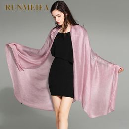 Runmeifa couleur Pure lin femmes Écharpe printemps et automne hiver Pashmina châle Foulard Femme grande taille Hijab étole foulards
