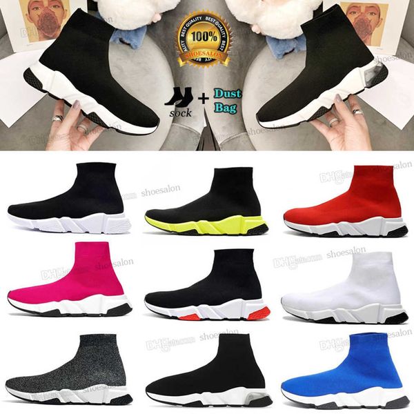 chaussures baskets botte Chaussette balenciagas hommes chaussures de sport runner femmes speed trainer chaussettes balencigas speeds runners Knit designer Women 10 Walking Black White R