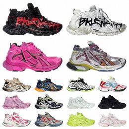 Belenciaga 7.0 Sports de baloncesto de baloncesto deportivo para hombres de mujer 3.0 Graffiti Black Fluoro Burdy Burdy Cuero Monte informal Marca de lujo Snea de gran tamaño 38-46 con caja