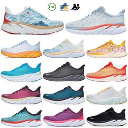 Runners Zapatos casuales Boondi 8 HS Cliftoon 8 9 Triple White Carboon X2 Cloud Floral Floral Free Mesh Entrenadores para hombres Mujeres Fashioon Sports Tamaño 36-47