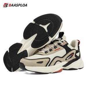 Running Baasploa Chaussures légères pour hommes pour hommes Designer en cuir baskets décontractées à lacets mâles de chaussures de sport extérieur Tennis 5128 S