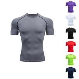 Hardlopen Ademend T-shirt Sneldrogend Training Tees Slim Fit compressieshirt Gym Workout Panty voor Heren Sport Tops camisas 240312