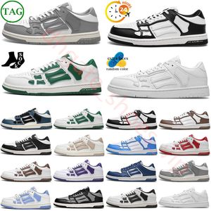 Correr Diseñador Skel Top Bajo Hombres Mujeres Zapatos Huesos Hola Zapatillas de cuero Estrella de lujo Esqueleto Azul Rojo Blanco Negro Verde Gris Rosa Pareja Casual Hombres Zapatos para mujer