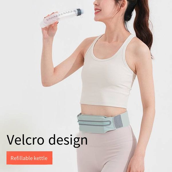 Riñonera para correr, bolsa Invisible para teléfono deportiva para mujer, kit de Fitness Kettle Marathon, riñonera pequeña con Velcro ligero