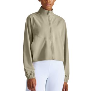 Correr Ropa deportiva Top Trajes de yoga Chaqueta de mujer Cremallera Suelta Ocio Secado rápido Blusa deportiva Manga larga Casual Gimnasio Abrigo Fábrica Genuino