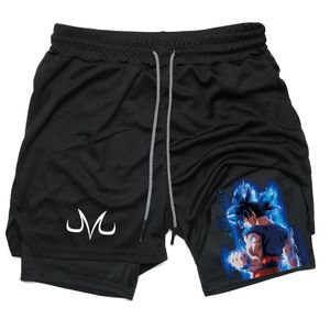 Running Gym Anime Shorts Men Fitness Training 2 In 1 Compressie Snelle droge training Jogging Double Deck Summer 240420
