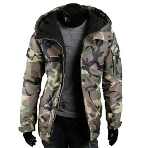 Vestes de course hommes manteau à capuche Camouflage automne hiver épaissir veste à glissière pour la randonnée