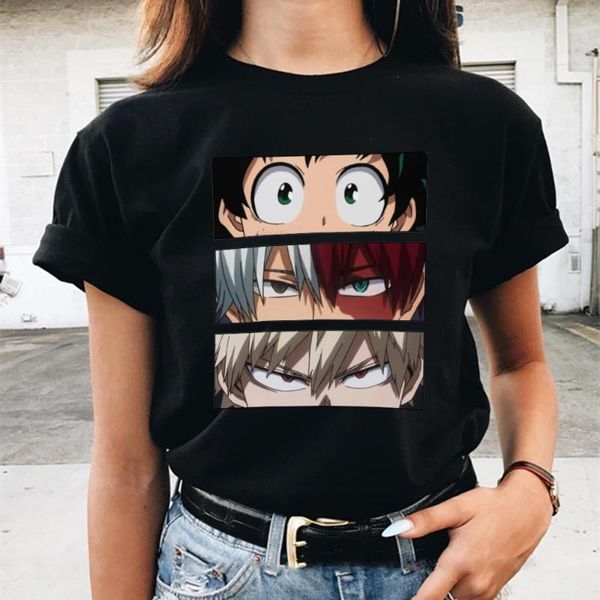 Camisetas para correr Hero Academia, camiseta de Anime para mujer, camiseta informal Harajuku, camiseta de gran tamaño para mujer, ropa japonesa para mujer 2022