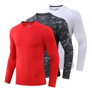 Running jerseys Hoge elasticiteit Compressie Sport T-shirt 6 kleuren mannen Lange mouw voor gym Fitness Outdoor Cycling Sweatsh