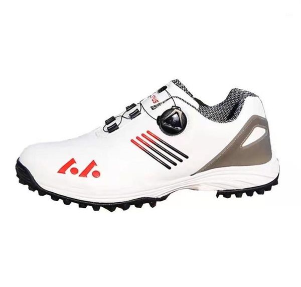 Chaussures de golf professionnelles de maillots de course de coulée Chaussures de golf imperméables baskets noirs Blanc Trainers à grande taille Lacing 335M4291120