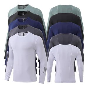 Running Jerseys Heren Compressie Sport T-shirt Lange mouwen Training Shirt Fitness Gym Hoge Elasticiteit T Outdoor Cycling T-shirts