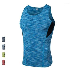 Maillots de course Hommes Sport en plein air Fitness musculation débardeurs gilet gymnases maillot de corps Singlets Polyester Patchwork sans manches vêtements YEL60