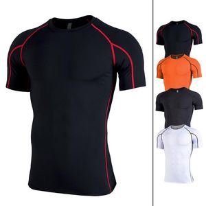 Running Jerseys Men T-shirt Zomersport Korte mouwen Fastdrogende training Ademboere compressie Jogging Panty's Gym Fitness Tracksuit Mal