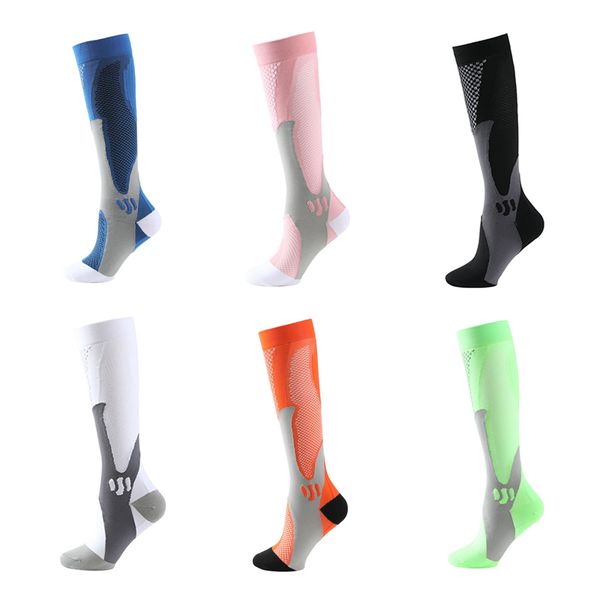 Chaussettes de compression pour hommes et femmes, chaussettes de sport pour Football, basket-ball, varices, bas d'allaitement médical en Nylon, cyclisme en plein air, Fitness, entraînement