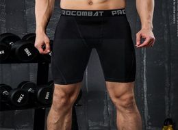 Pantalons de course Collants de Compression pour hommes Shorts Leggings maigres musculation entrejambe musculaire élastique mâle Fitness entraînement vivant C8p85217317
