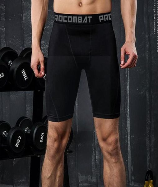Pantalons de course Collants de Compression pour hommes Shorts Leggings maigres musculation entrejambe musculaire élastique mâle Fitness entraînement vivant C8p85037974