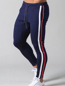 Pantalon de course Nouveaux pantalons de survêtement décontractés pour hommes en barres parallèles de couleur contrastante avec fermeture à glissière