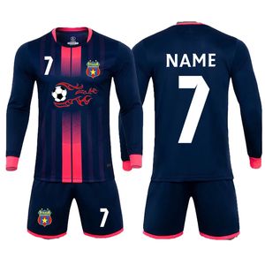 Conjuntos para correr 1 camiseta de fútbol personalizada para hombres y niños, ropa de fútbol, uniforme de manga larga, traje deportivo de portero para adultos, chándal para niños 221019