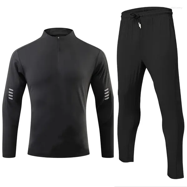 Ensembles de course 2024 Gym 2 pièces hommes Compression basket-ball ensemble collants entraînement Fitness entraînement survêtement veste chemises Sport costume Kit