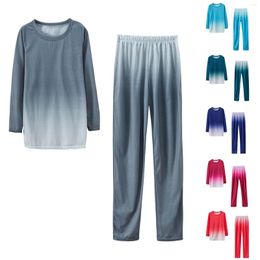 Ensembles de course 2PC décontracté à manches longues Homewear pyjamas costume femmes cravate-teint sweat Sportswear col montant haut pantalon survêtement