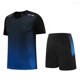 Sets Running Set 2pcs Set Men Traits de chándal de gimnasio Ejercicio de jogging Camiseta y pantalones cortos