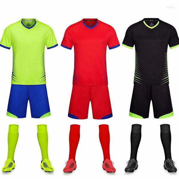 Conjuntos para correr, camisetas de fútbol para niños y adultos, uniformes, ropa de fútbol para niños y niñas, chándal transpirable, camiseta deportiva de manga corta para niños