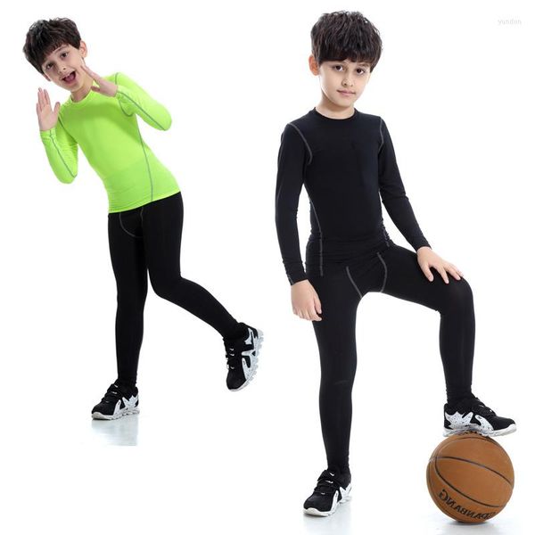 Conjuntos para correr Ropa deportiva para niños Pantalones cortos de compresión Camiseta Medias deportivas Entrenamiento Gimnasio Fitness Pantalones de secado rápido Ropa Niños Niñas