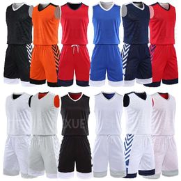 Running Sets Collection Hoge kwaliteit DIY Aangepaste Doubeside Reversible Basketball Jersey Sportsuniform voor Menkids 230821