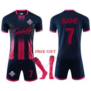 Conjuntos para correr Hombres personalizados Niños Camisetas de fútbol Traje Niños Uniformes de fútbol Futebol Conjuntos de camisas Kit de fútbol Niños Niñas Ropa deportiva Ropa Calcetín 230317