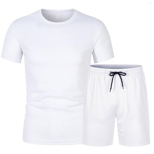 Ensembles de course hommes été respirant Anti-rides deux pièces Volume t-shirt Shorts ensemble hommes smoking costume et